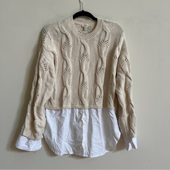 Anthropologie X Pilcro Cable Twofer Sweater Small - Picture 5 of 6